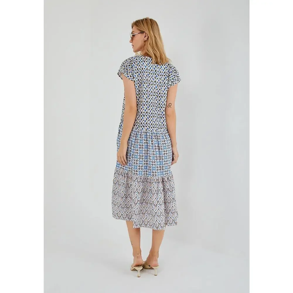 Zara Cotton Printed Tiered Sundress Size Small - Picture 2 of 8